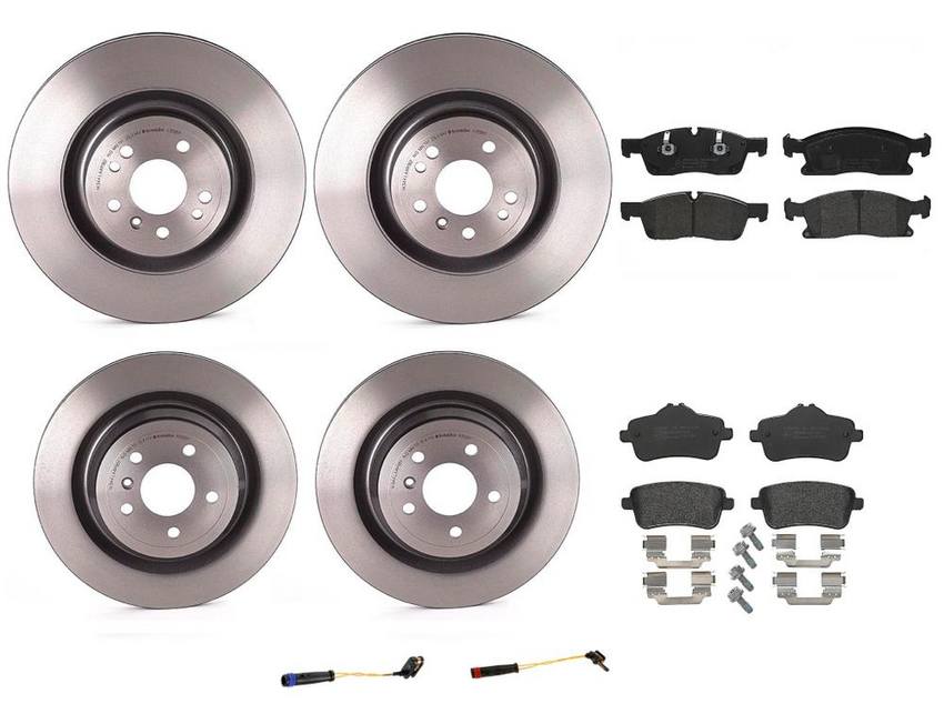 Mercedes Brakes Kit - Pads & Rotors Front and Rear (350mm/330mm) (Low-Met) 2115401717 - Brembo 3342249KIT